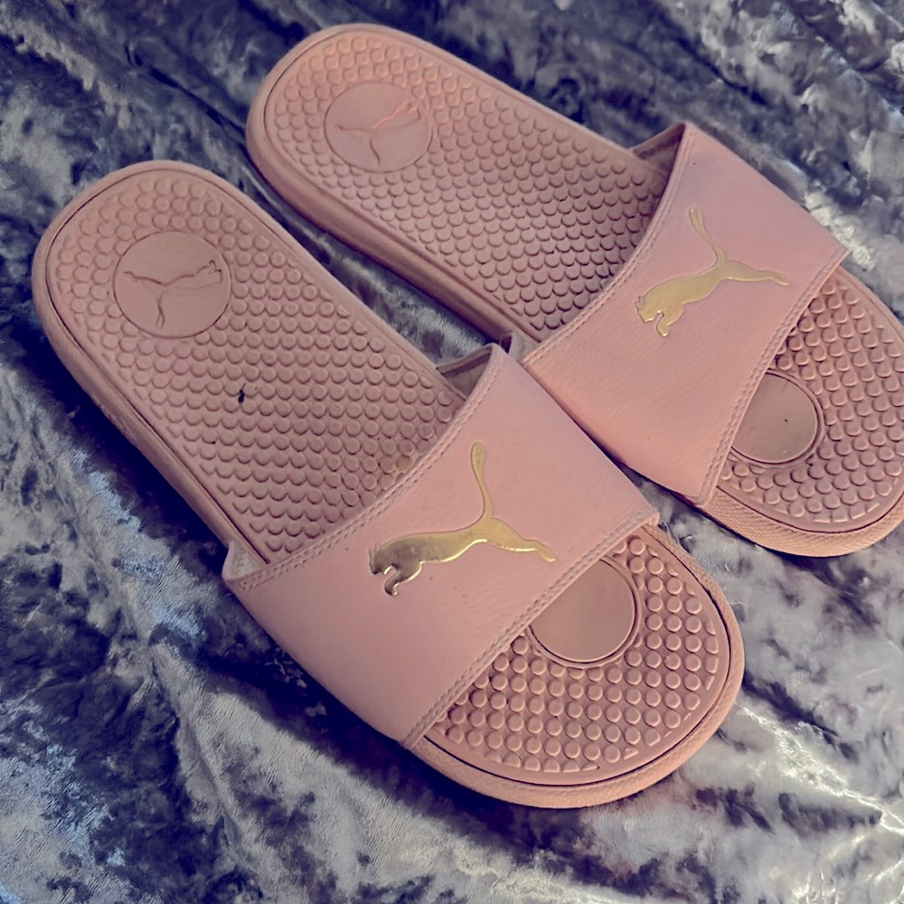 Rose Gold Puma Slides